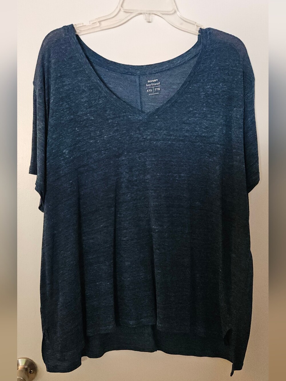 Old Navy Dark Blue V-Neck Relaxed Boyfriend Tee